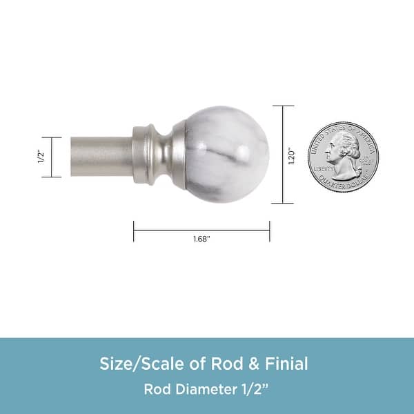 Kenney® Jillian 1/2" Petite Café Decorative Window Curtain Rod, 2848